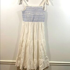 Lucky Brand Blue and White Tiered Sundress